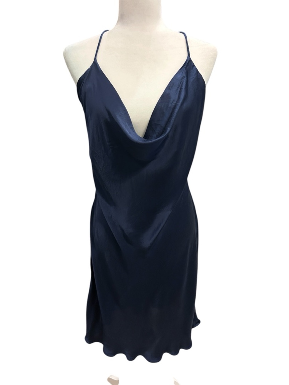 Wilfred By Aritzia Navy Cowl Mini Slip Dress